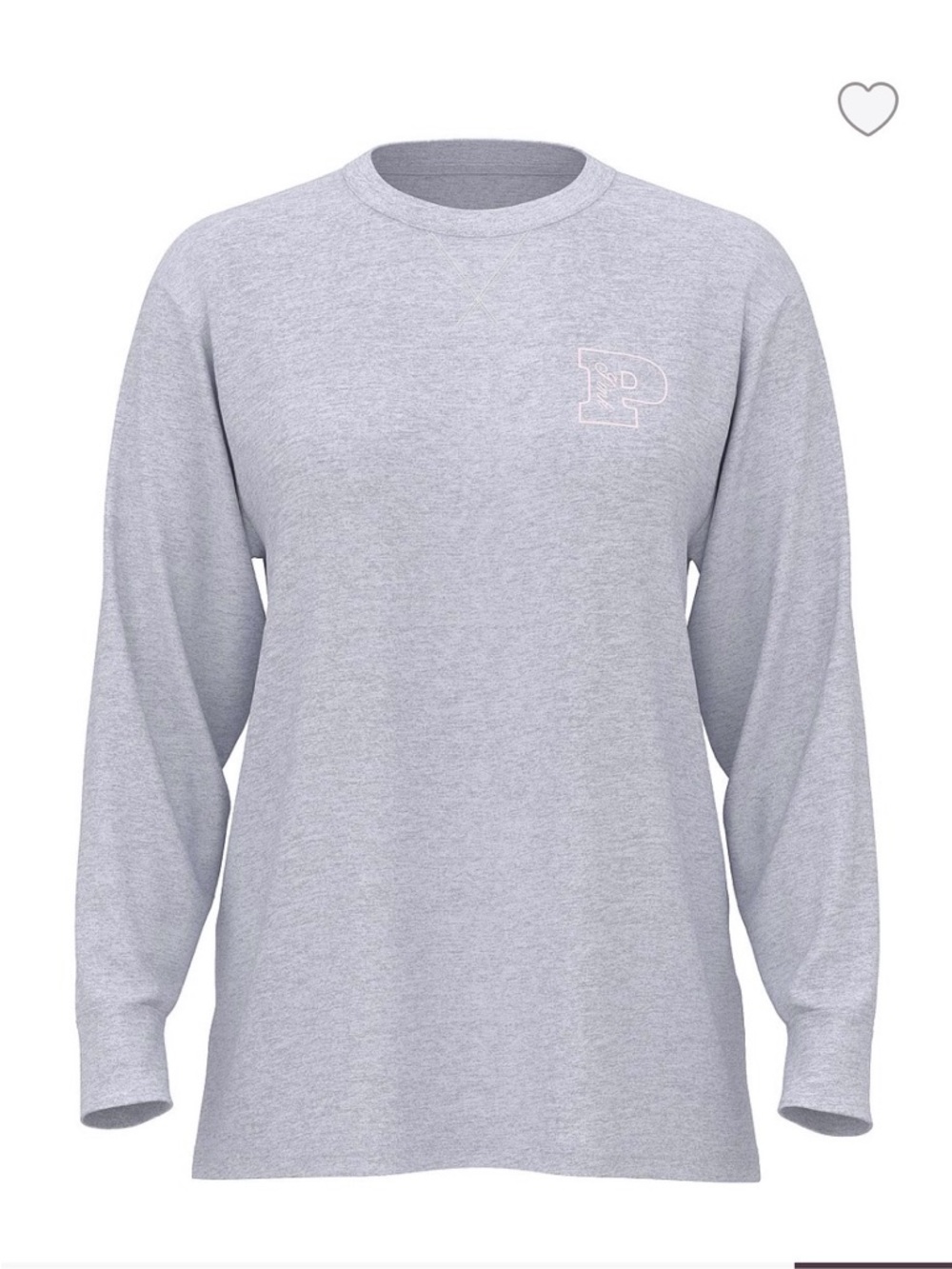 PINK Victoria's Secret Gray Sweatshirt with Pink Embroidered Logo